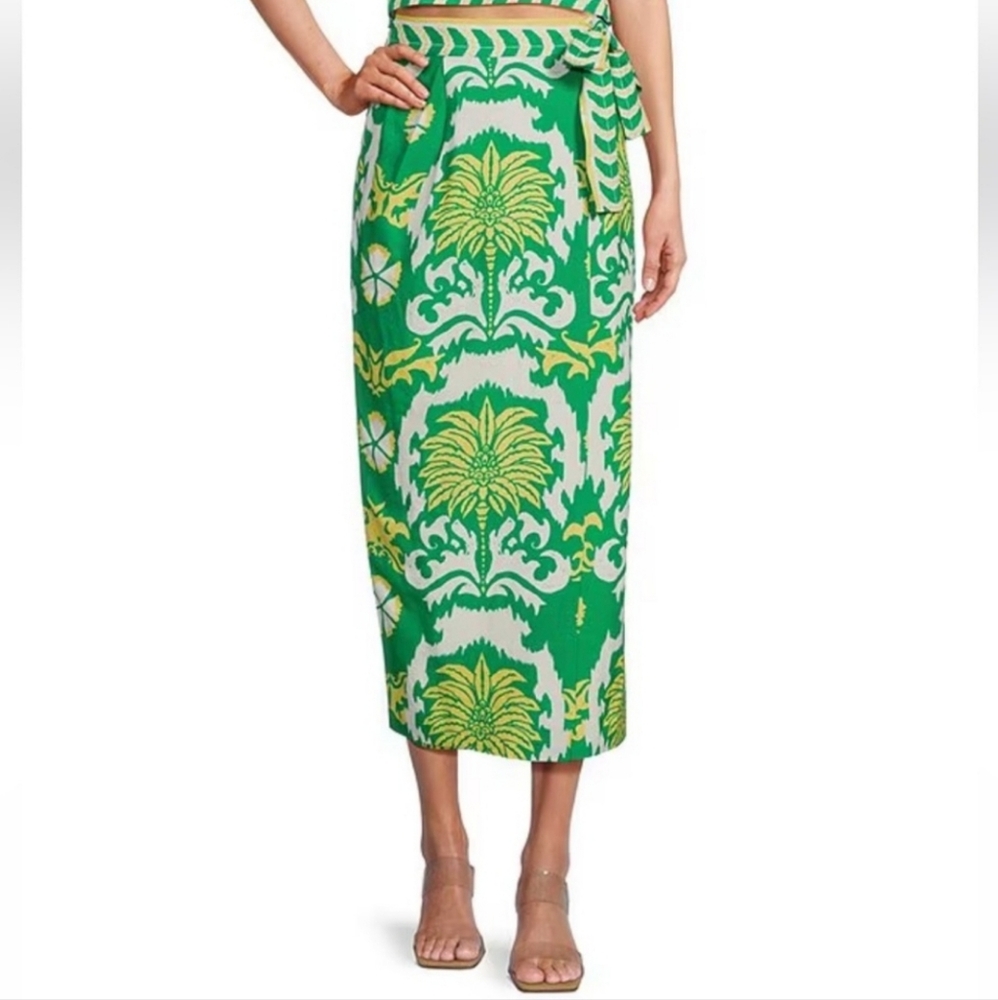 Antonio MelaniClio Printed Linen Blend Skirt Size 8